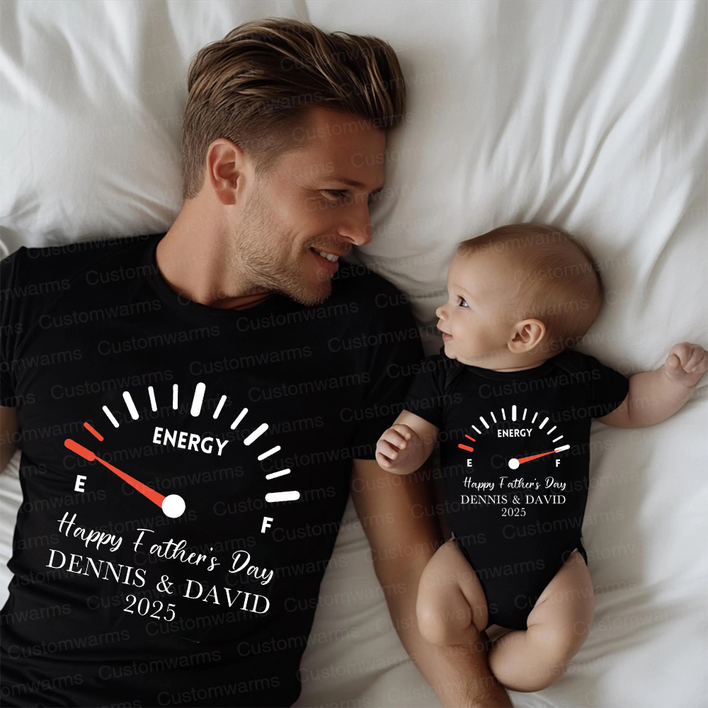 Personalized First Father's Day Daddy and Baby Outfit | CWFamily70