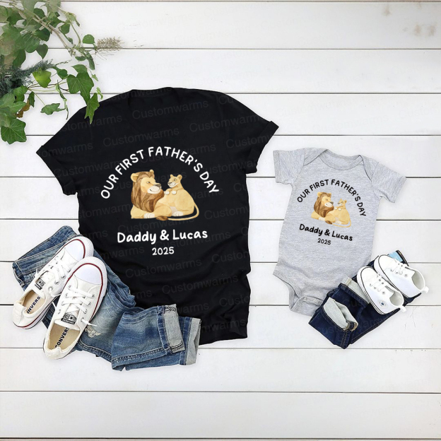 Personalized First Father's Day Daddy and Baby Outfit | CWFamily77