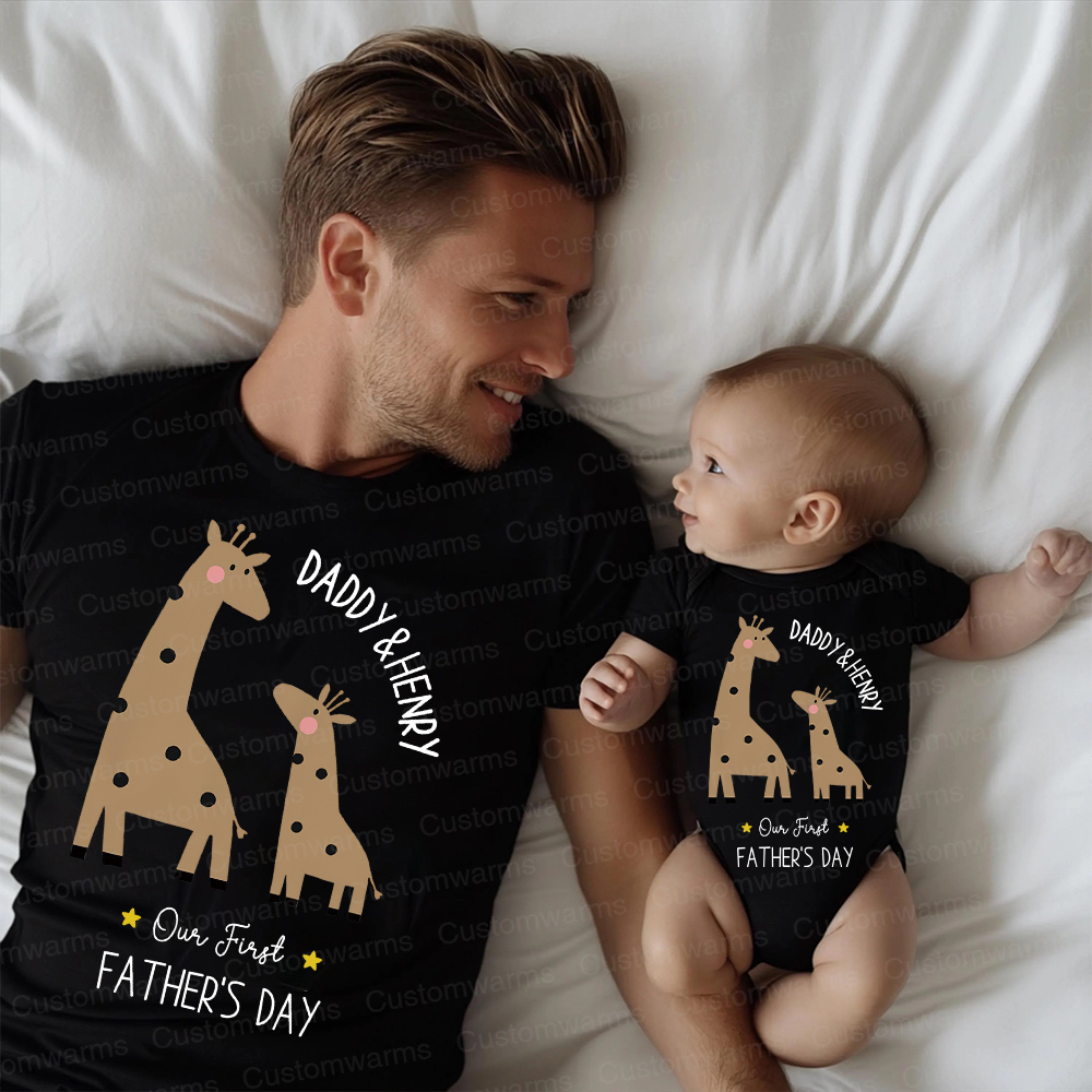 Personalized First Father's Day Daddy and Baby Outfit | CWFamily79