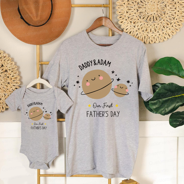 Personalized First Father's Day Daddy and Baby Outfit | CWFamily80