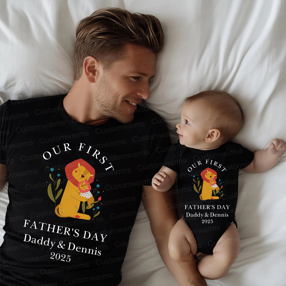 Personalized First Father's Day Daddy and Baby Outfit | CWFamily83
