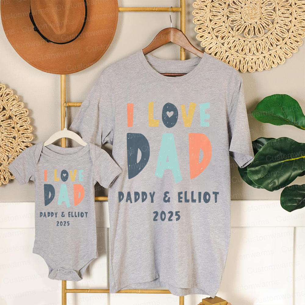 Personalized First Father's Day Daddy and Baby Outfit | CWFamily87