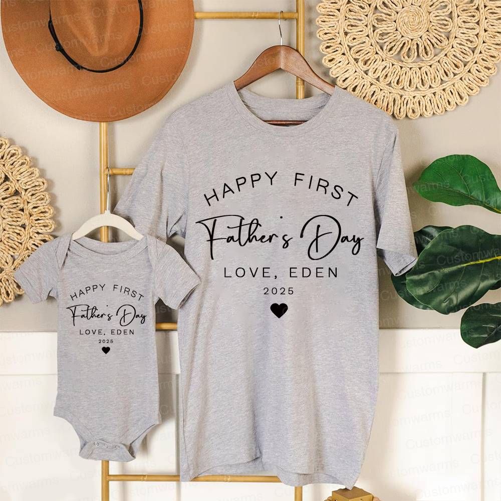 Personalized First Father's Day Daddy and Baby Outfit | CWFamily89