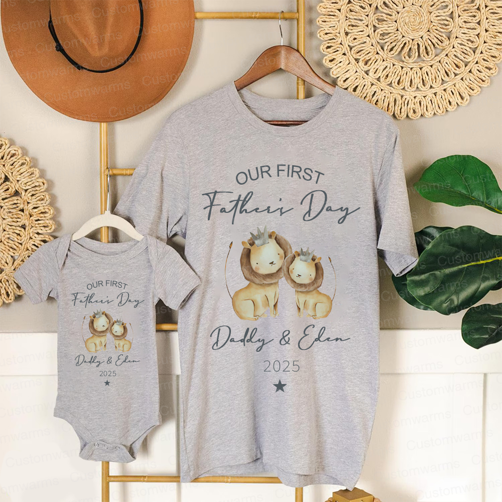 Personalized First Father's Day Daddy and Baby Outfit | CWFamily90