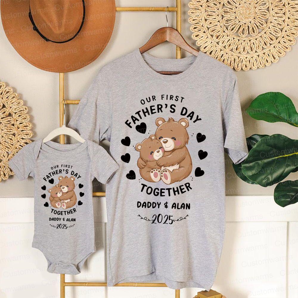 Personalized First Father's Day Daddy and Baby Outfit | CWFamily92
