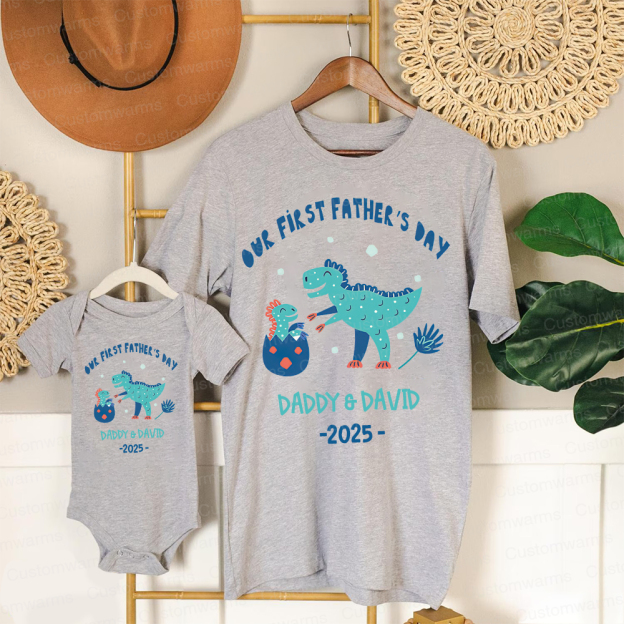 Personalized First Father's Day Daddy and Baby Outfit | CWFamily93