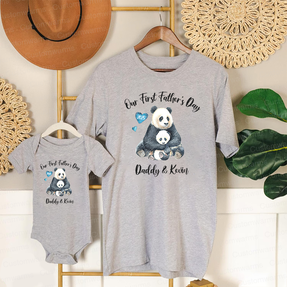 Personalized First Father's Day Daddy and Baby Outfit | CWFamily94