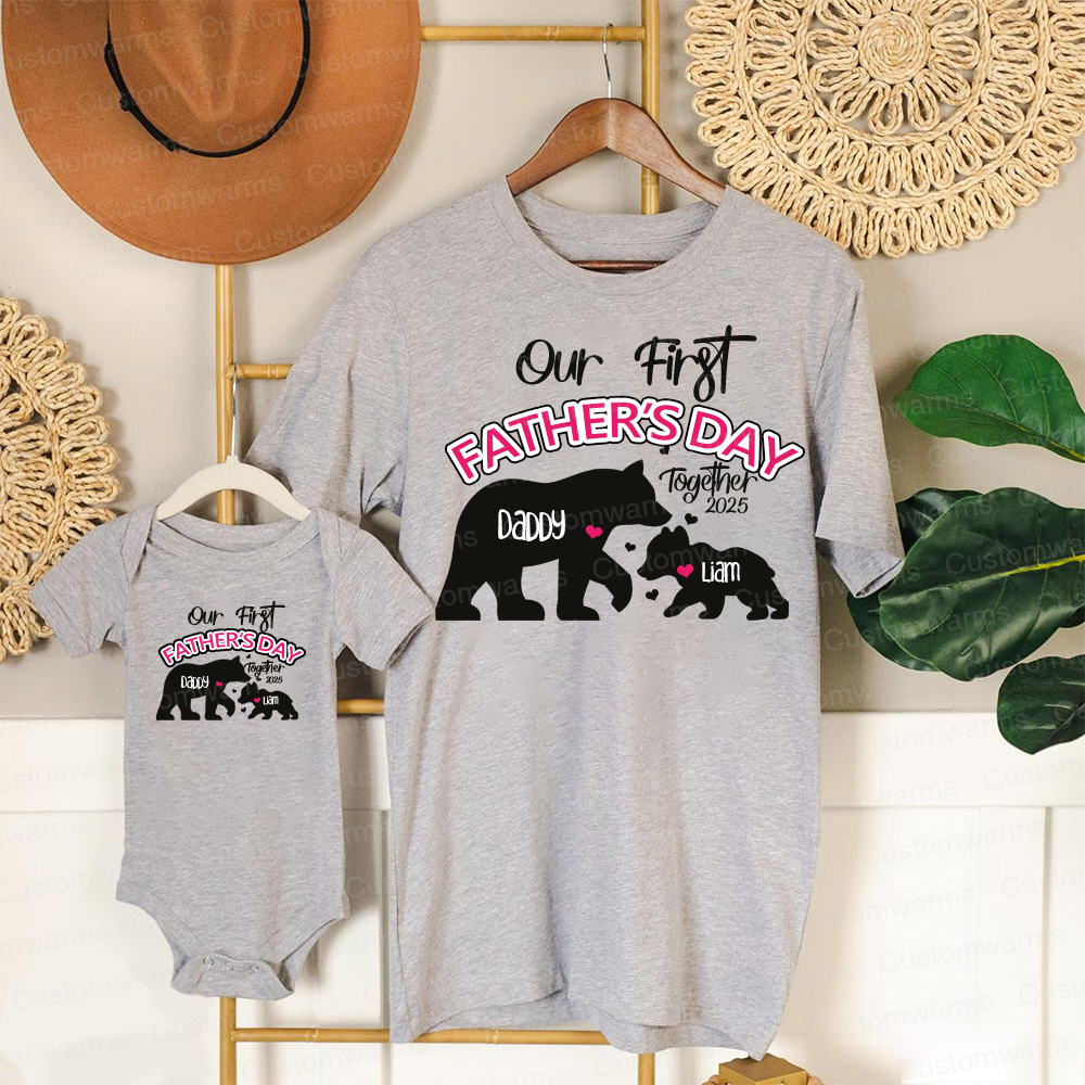 Personalized First Father's Day Daddy and Baby Outfit | CWFamily97