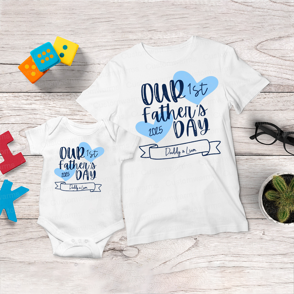 Personalized First Father's Day Daddy and Baby Outfit | CWFamily99