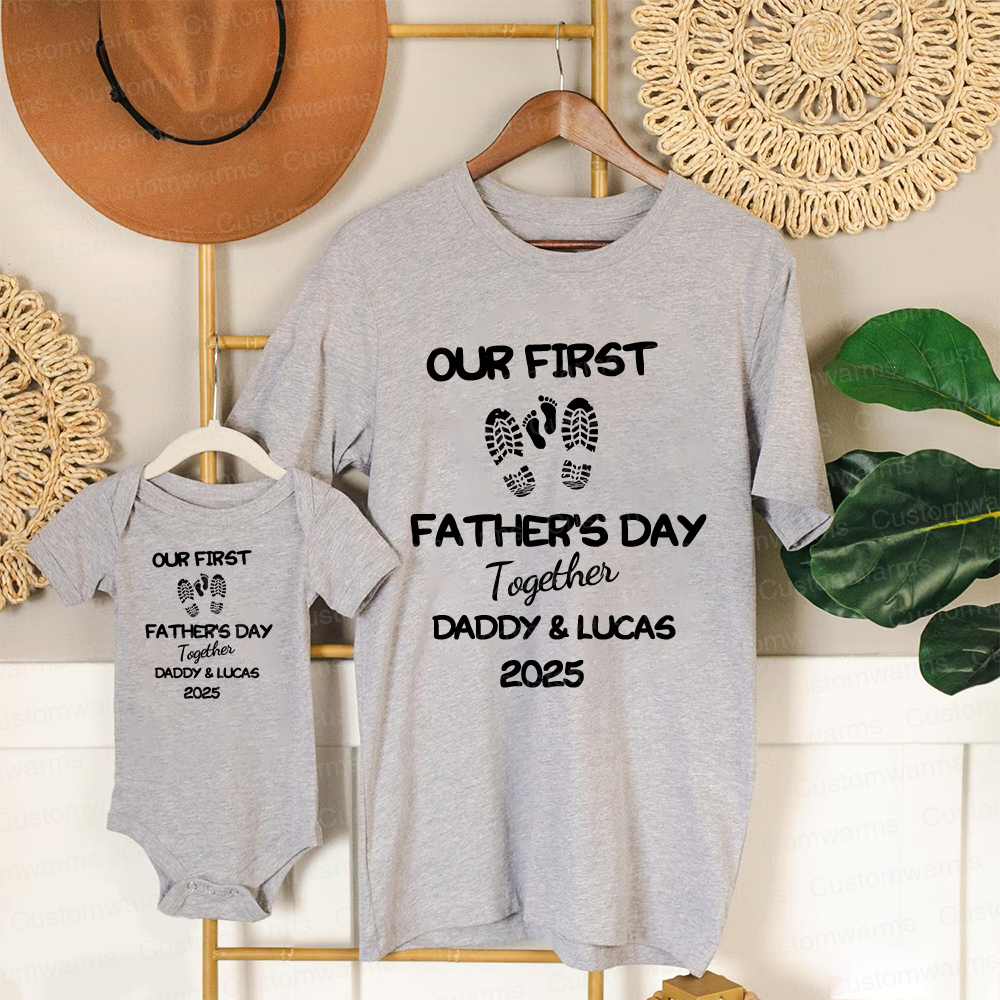 Personalized First Father's Day Daddy and Baby Outfit | CWFamily101