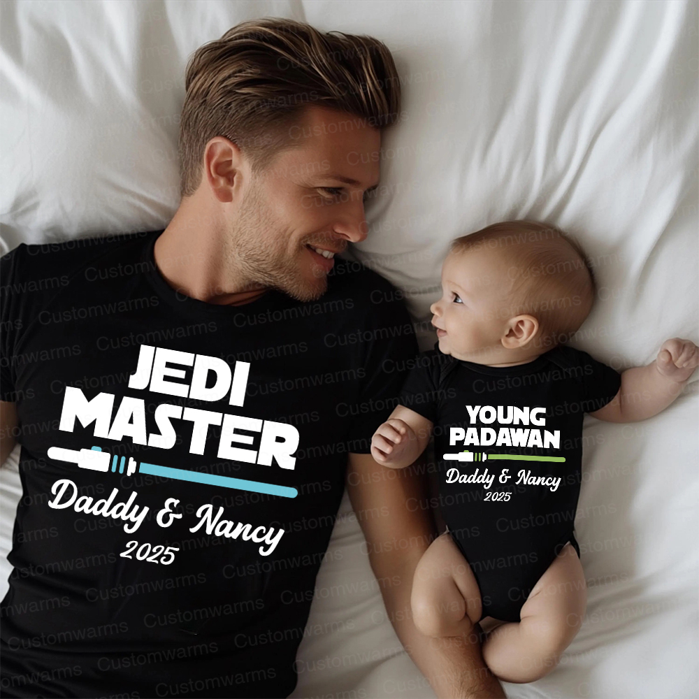 Personalized First Father's Day Daddy and Baby Outfit | CWFamily102