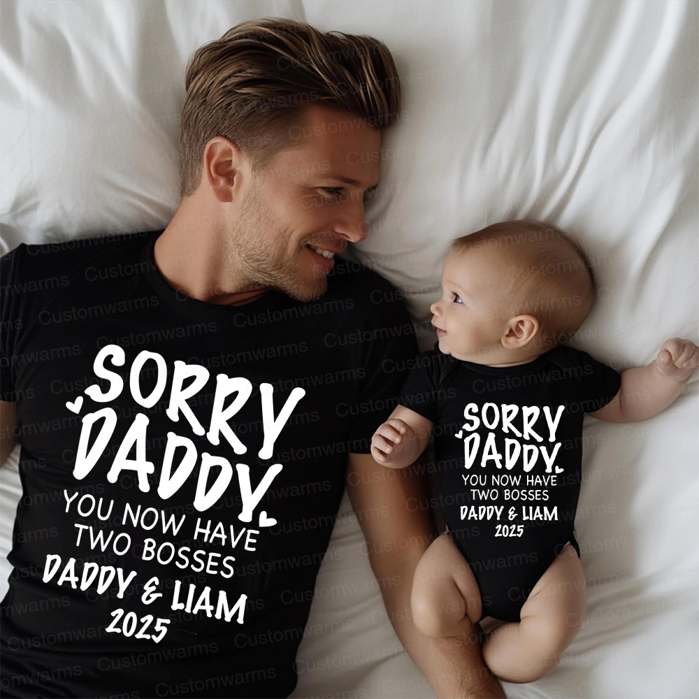 Personalized First Father's Day Daddy and Baby Outfit | CWFamily105
