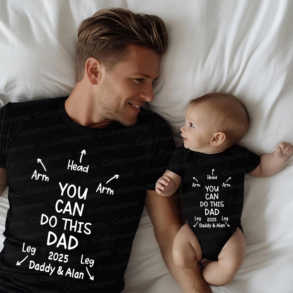 Personalized First Father's Day Daddy and Baby Outfit | CWFamily106