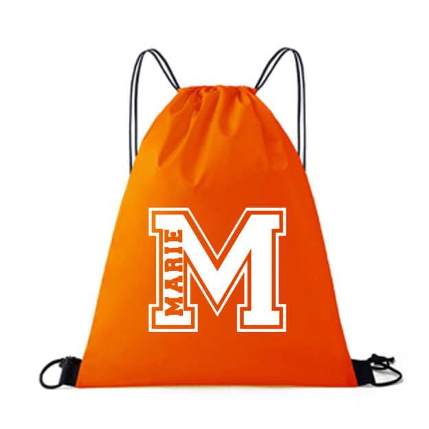 Personalized Initial & Name Beach Drawstring Rucksack Bag | CWBeach70