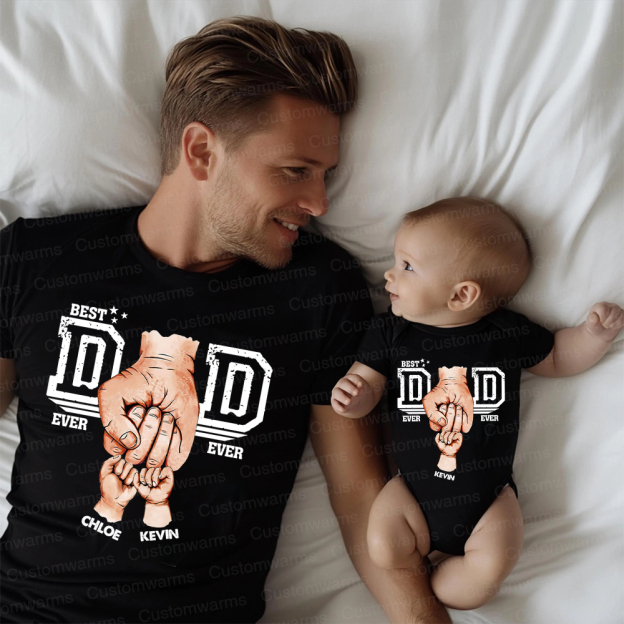Personalized First Father's Day Daddy and Me Outfit | CWFamily109