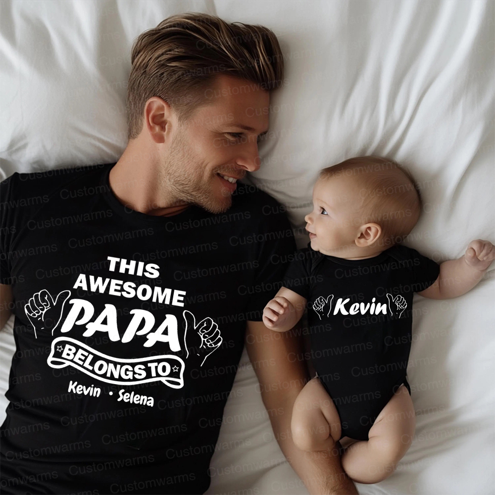 Personalized First Father's Day Daddy and Me Outfit | CWFamily110