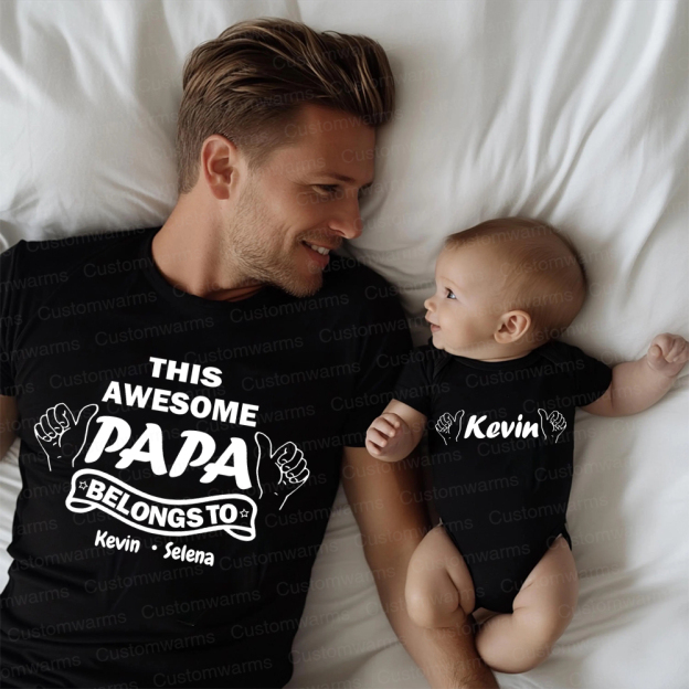 Personalized First Father's Day Daddy and Me Outfit | CWFamily110