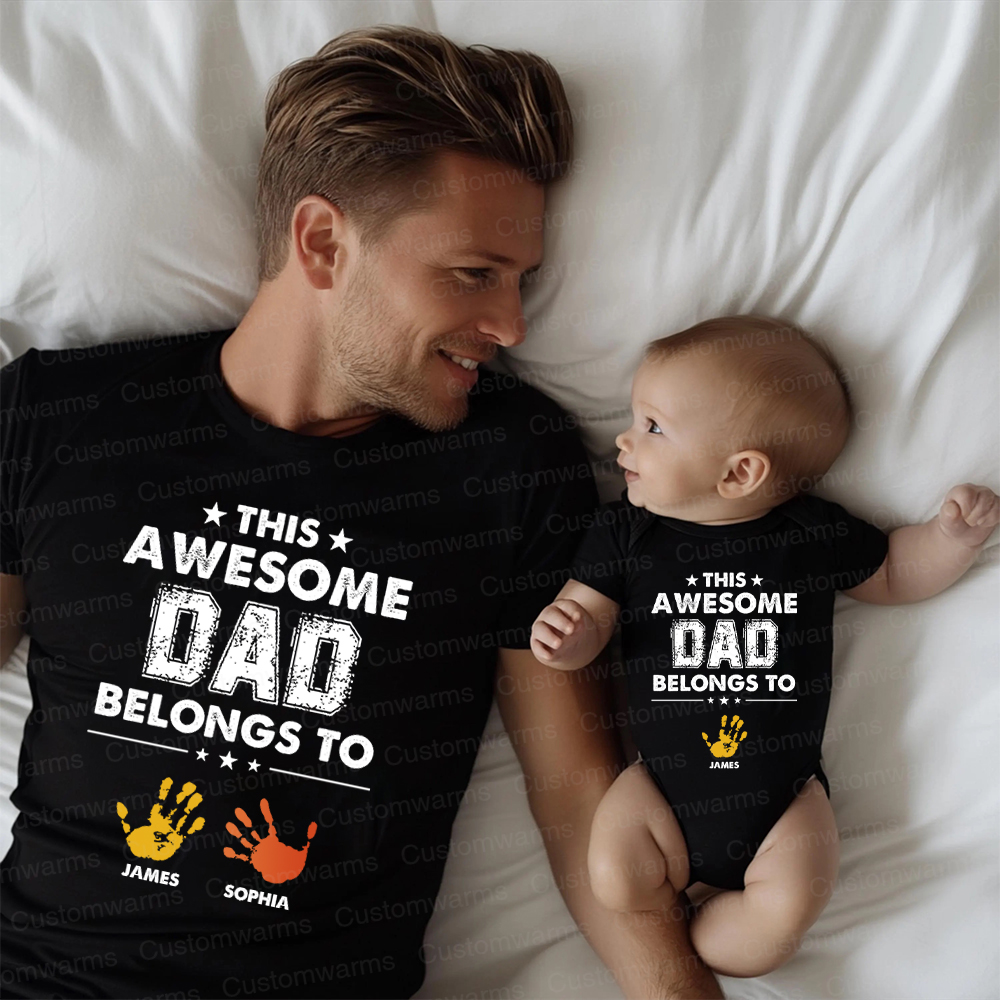 Personalized First Father's Day Daddy and Me Outfit | CWFamily111