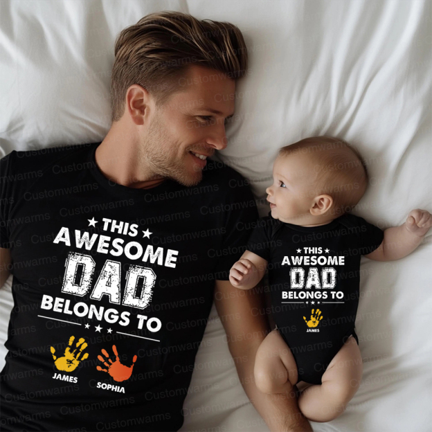 Personalized First Father's Day Daddy and Me Outfit | CWFamily111