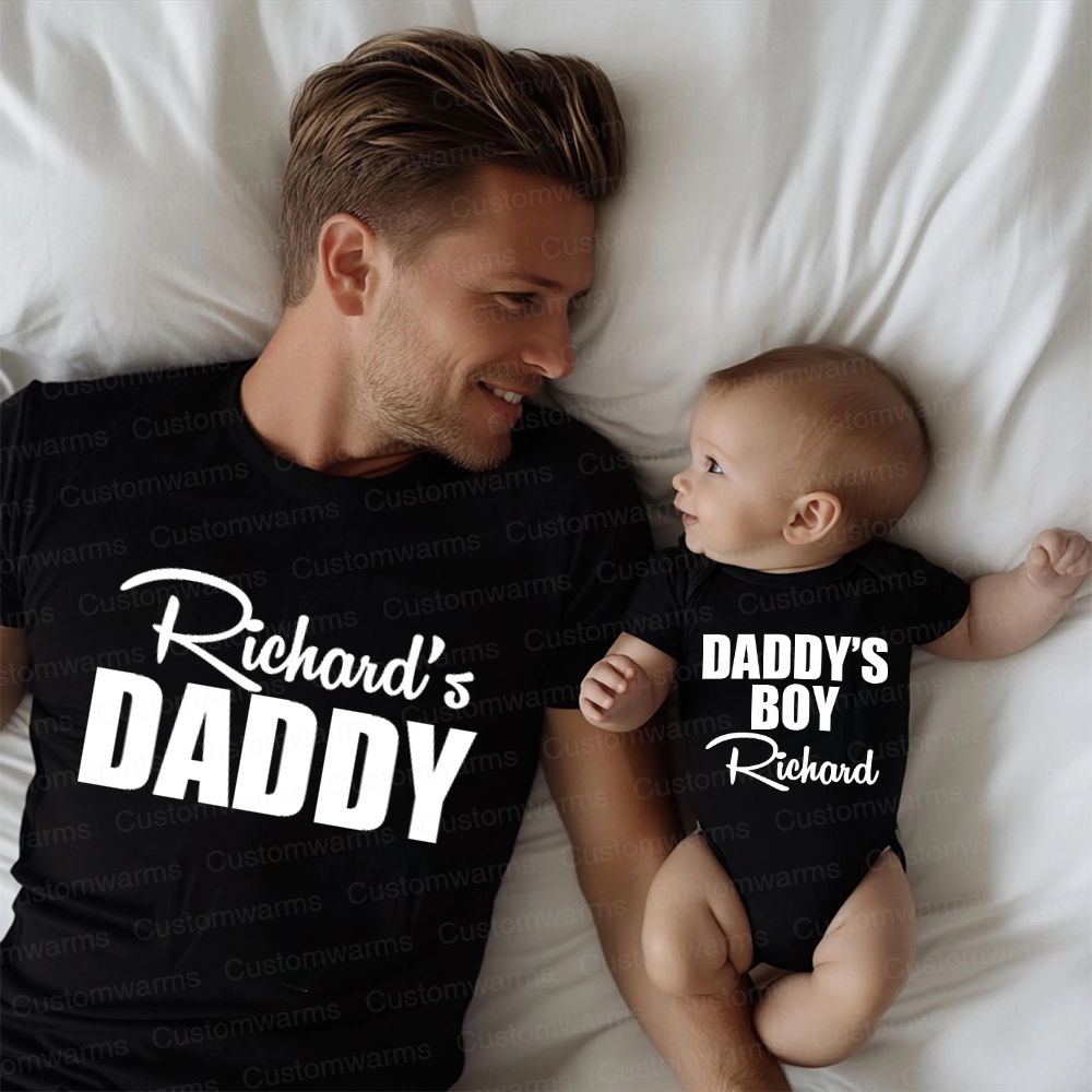 Personalized First Father's Day Daddy and Me Outfit | CWFamily113