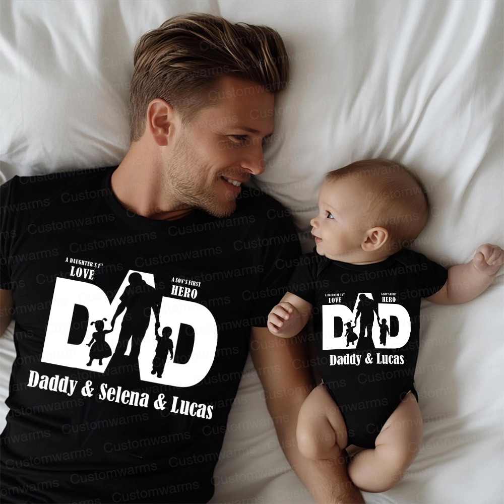 Personalized First Father's Day Daddy and Me Outfit | CWFamily114