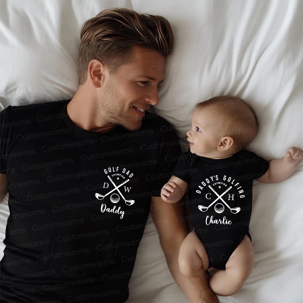 Personalized First Father's Day Daddy and Me Outfit | CWFamily115