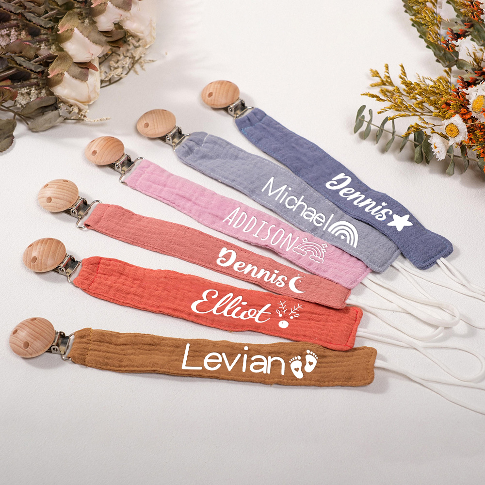 Personalized Baby Safety Cotton Yarn Pacifier Strap | CWToy131