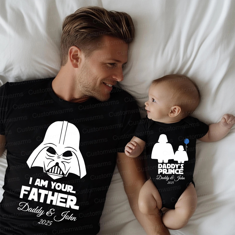 Personalized First Father's Day Daddy and Baby Outfit | CWFamily103