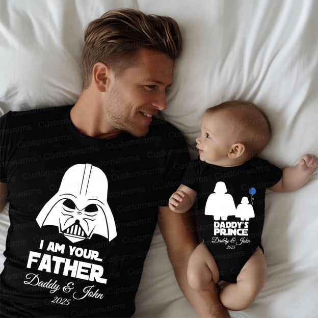 Personalized First Father's Day Daddy and Baby Outfit | CWFamily103