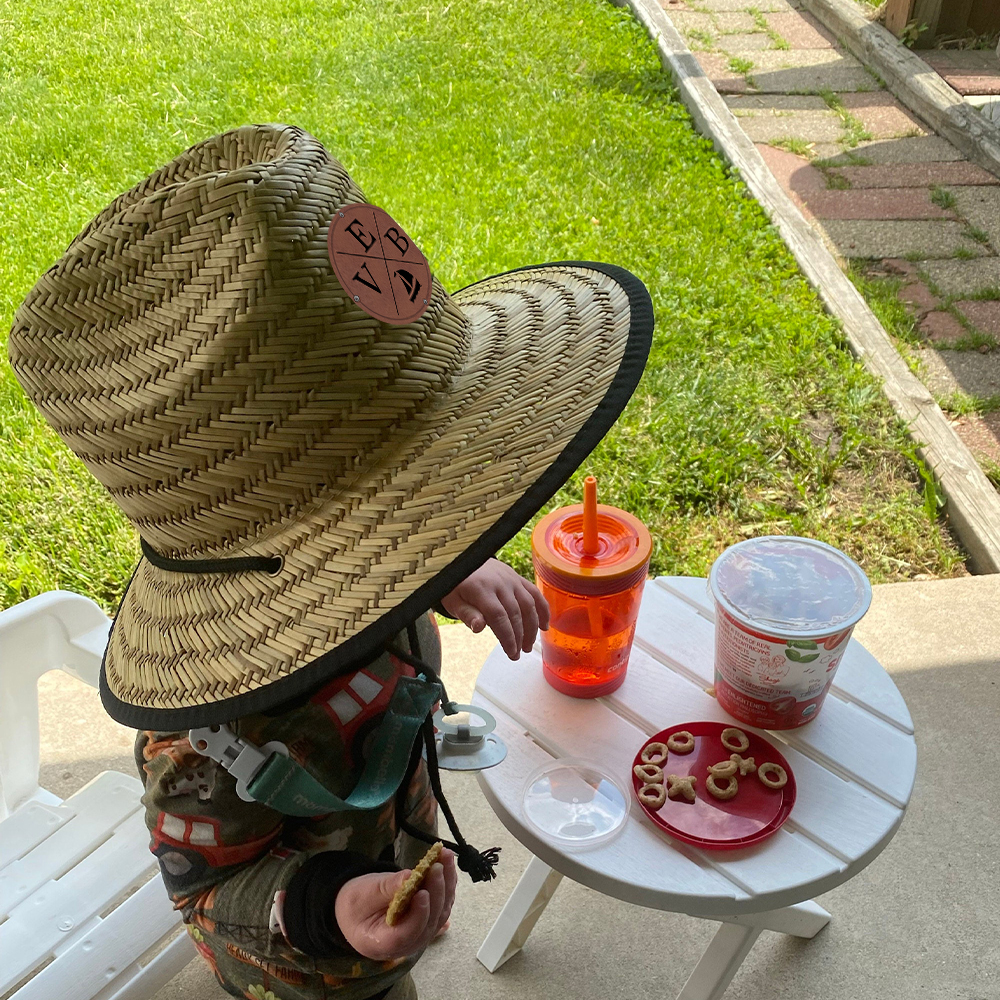 Personalized Summer Leather Patch Straw Hat for Comfort & Unique | CWBeach81