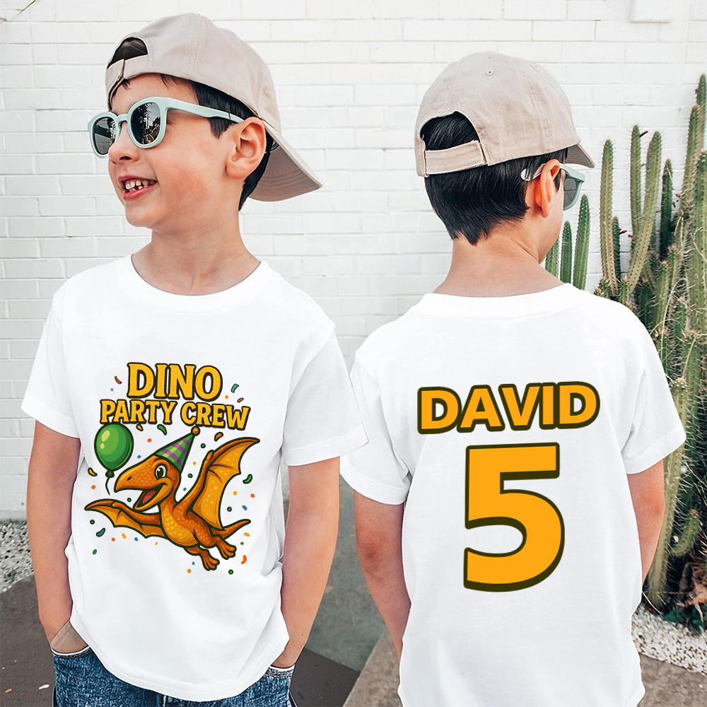Personalized Dinosaur Party Birthday T-Shirt | inBirth34