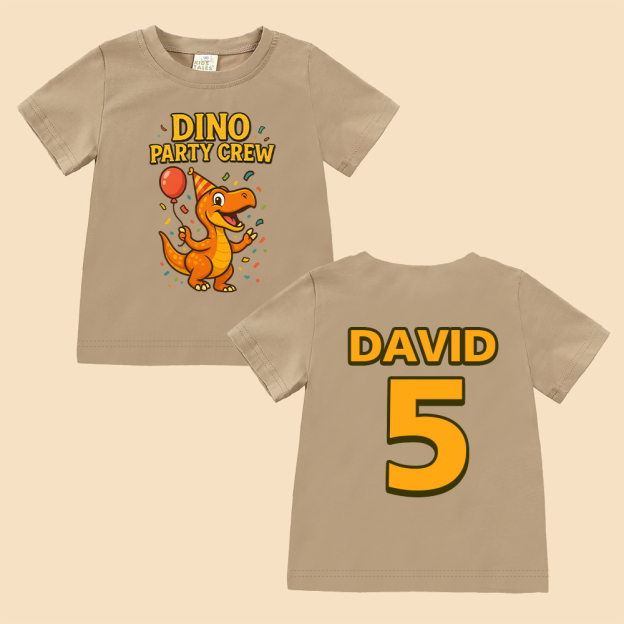 Personalized Dinosaur Party Birthday T-Shirt | inBirth34