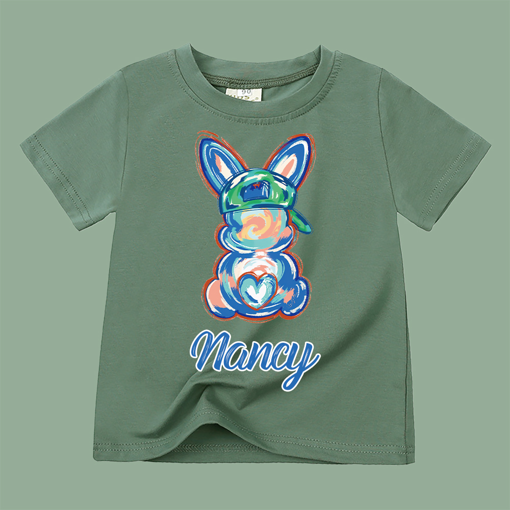 Personalized Kid Cozy Soft Easter Bunny T-Shirt | inTee13