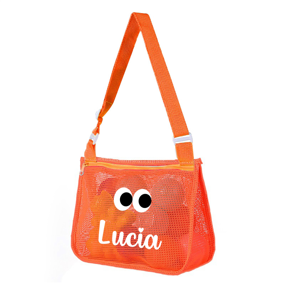 Personalized Seashell Zipper Mesh Beach Bag | CWBeach0101