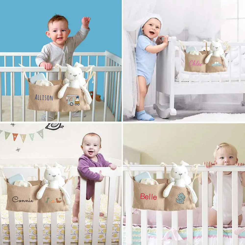 Personalized Baby Bed Pocket Accessories & Diapers Storage | CWBaby5801