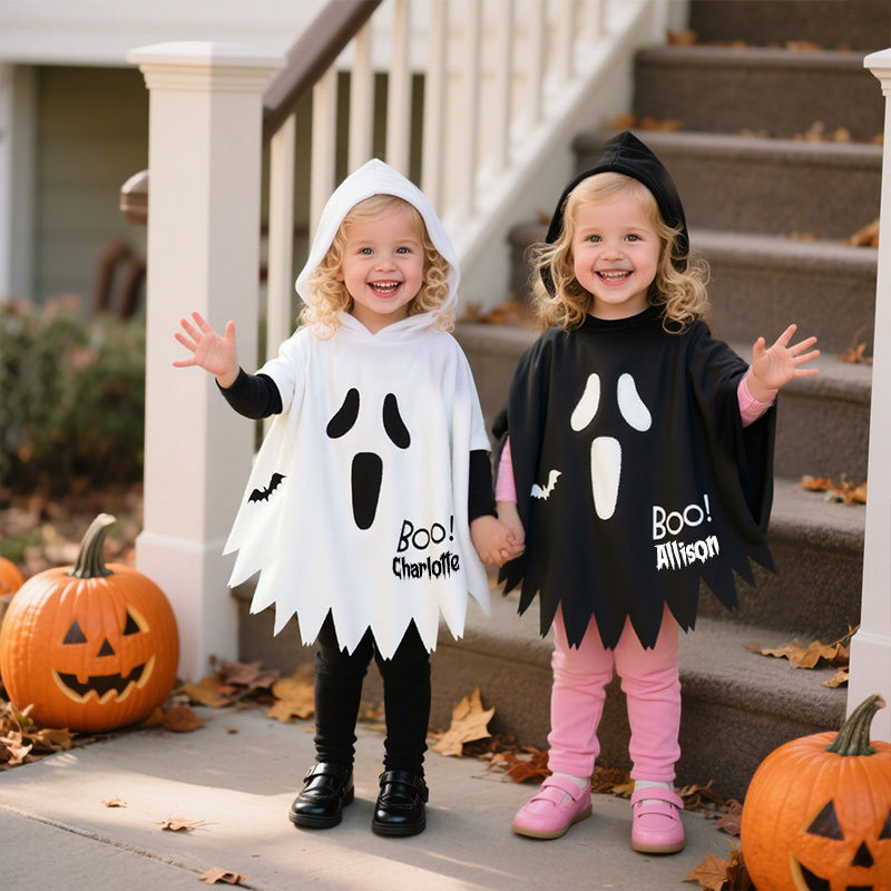 Personalized Kid Glow in the Dark Halloween Cosplay Ghost Cloak | CWHalloween54