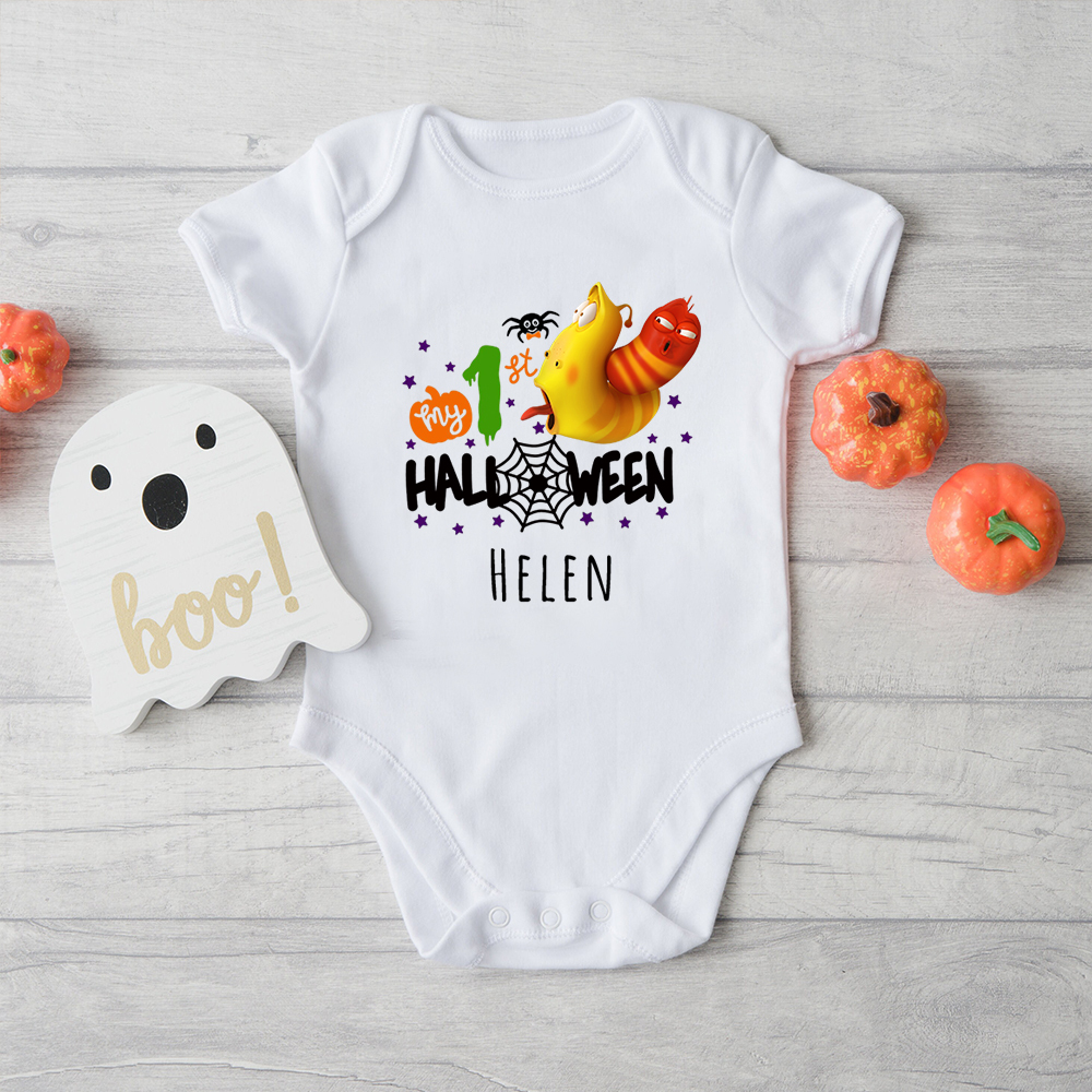 Personalized Larva's Halloween Funny Baby Romper | Larva01