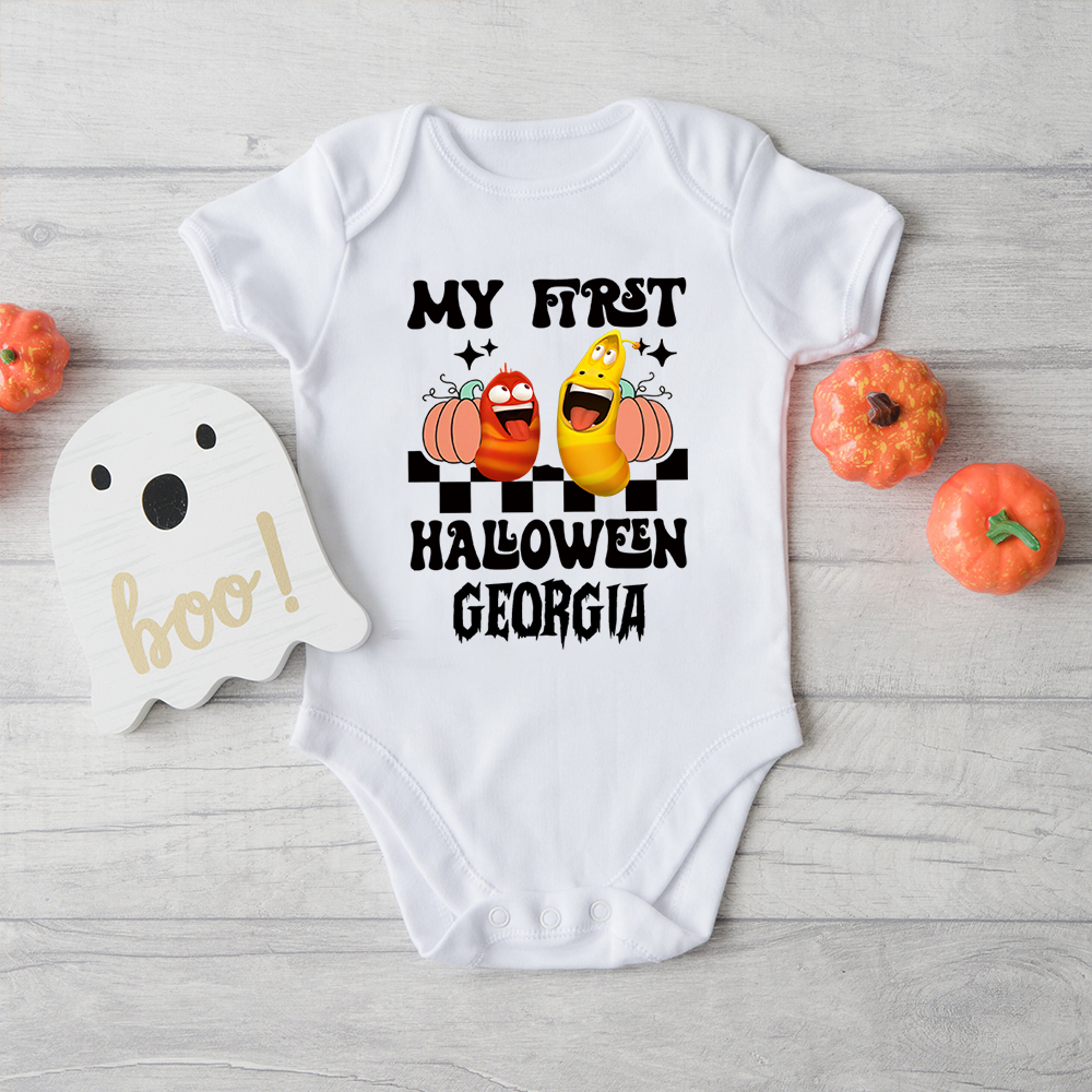 Personalized Larva's Halloween Funny Baby Romper | Larva02