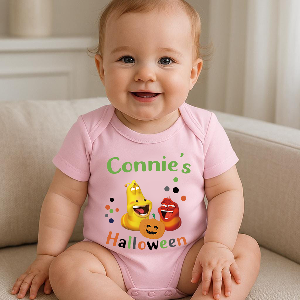 Personalized Larva's Halloween Funny Baby Romper | Larva18