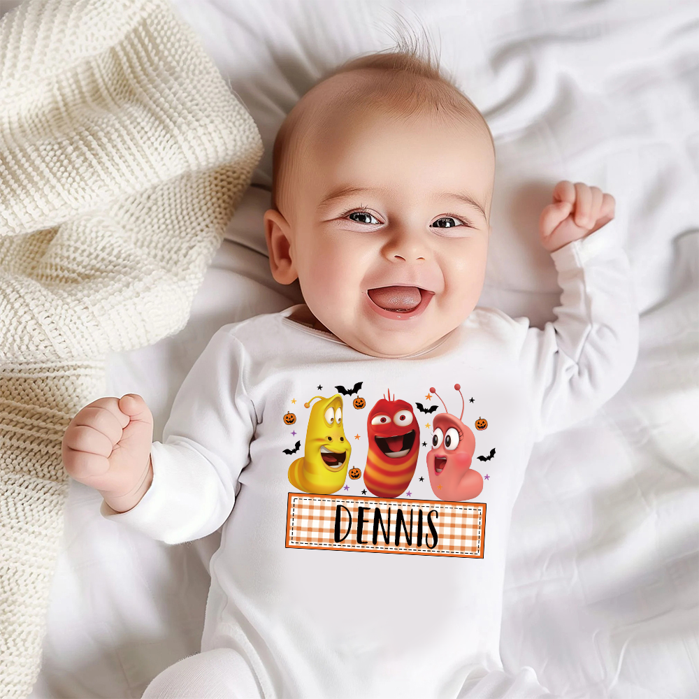 Personalized Larva's Halloween Funny Baby Romper | Larva11