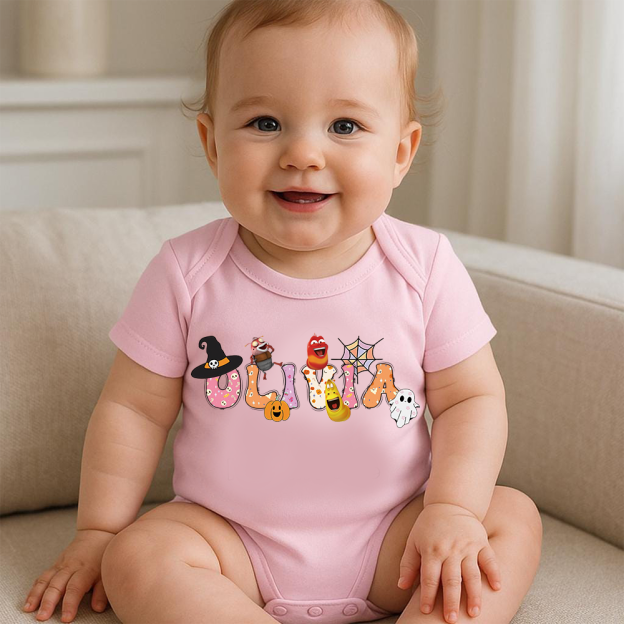 Personalized Larva's Halloween Funny Baby Romper | Larva15