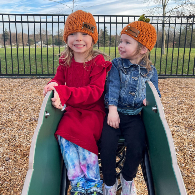 Personalized Leather Patch Pumpkin Wool Beanie | CWHalloween72