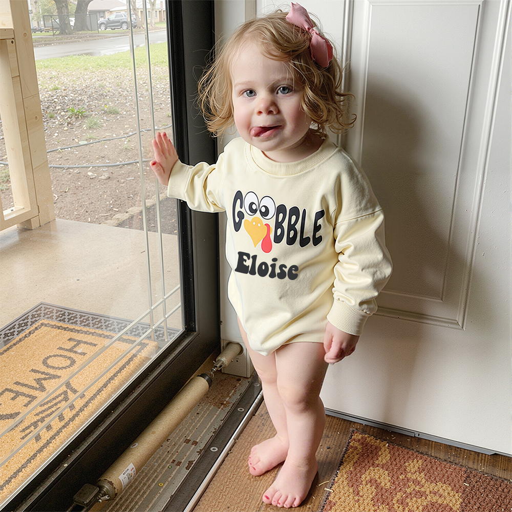 Personalized Baby Lovely Thanksgiving Turkey Sweatshirt | CWThanks05