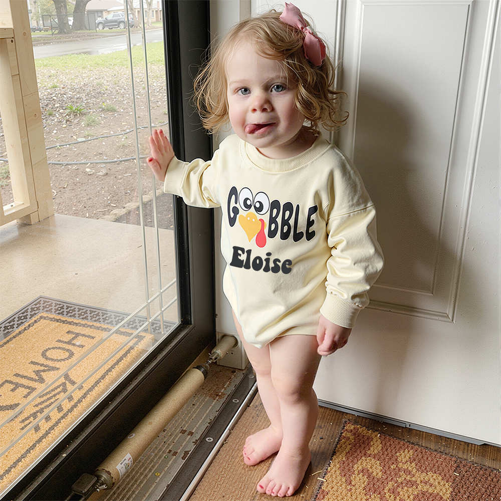 Personalized Baby Lovely Thanksgiving Turkey Sweatshirt | CWThanks05
