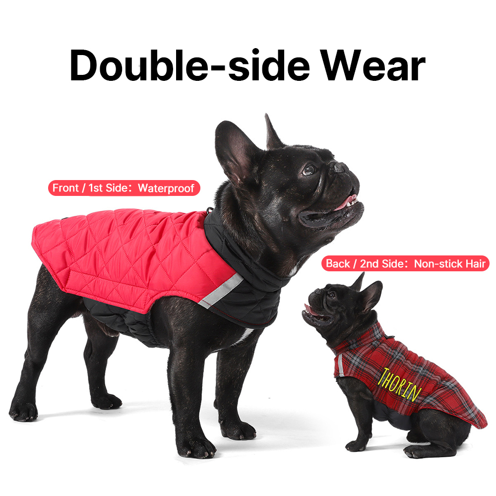 Personalized Pets Reversible Warm Chalet Jacket | BKPet208