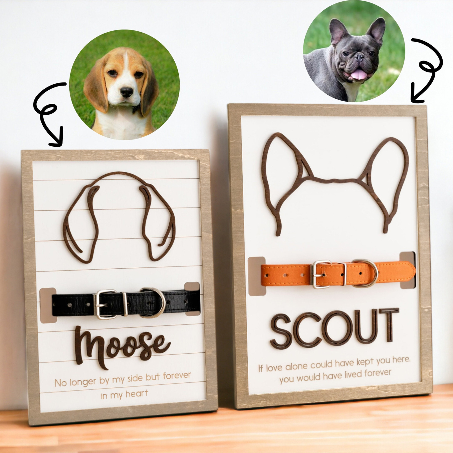 Personalized Memorial Plaque Dog Ear Collar Sign | BKPet212