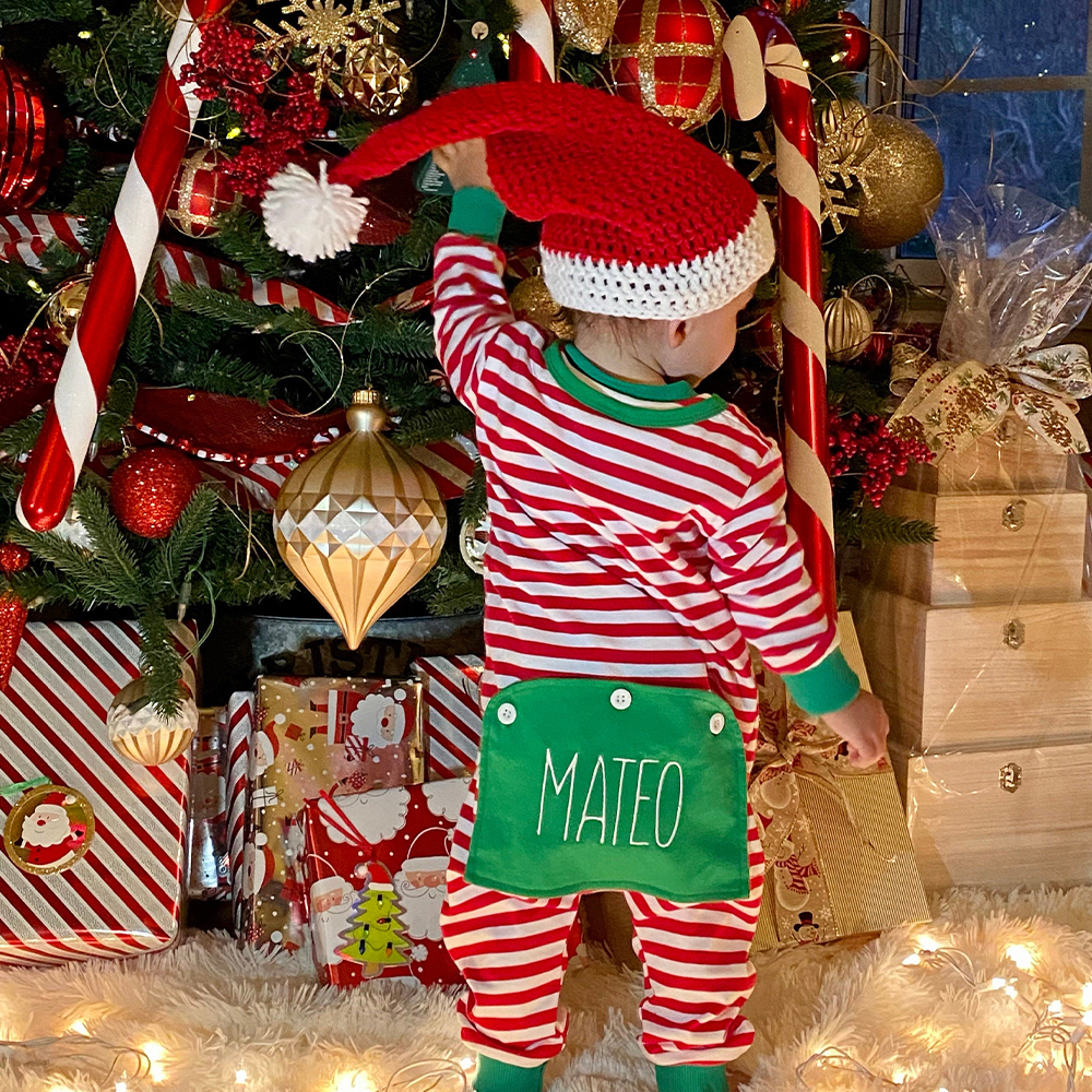 Personalized Leather Patch Christmas Santa Hat | MCGift116