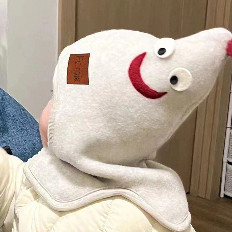 Personalized Leather Patch Wool Rooster Balaclava Hats | HSKid59