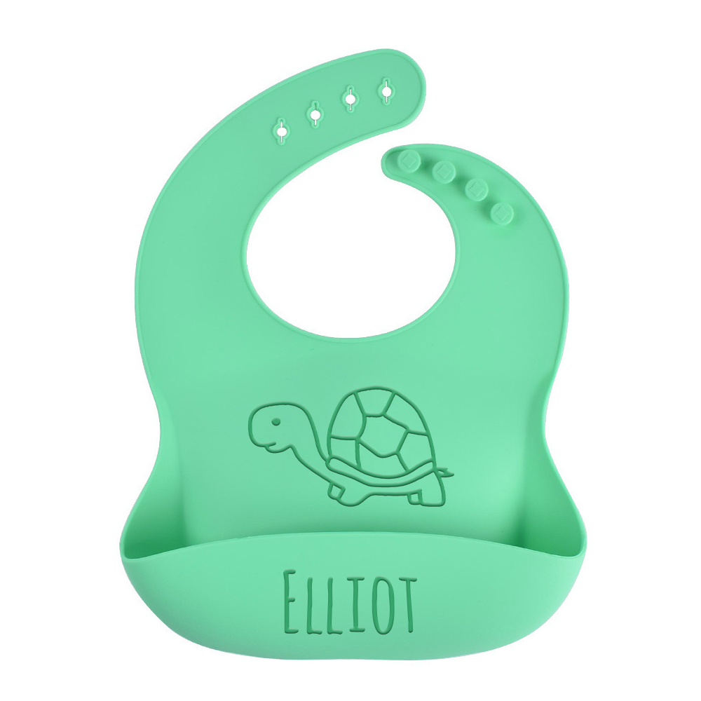 Personalized Baby Reusable Food Grade Silicone Bib | CWBaby299