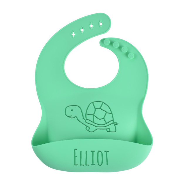Personalized Baby Reusable Food Grade Silicone Bib | CWBaby299